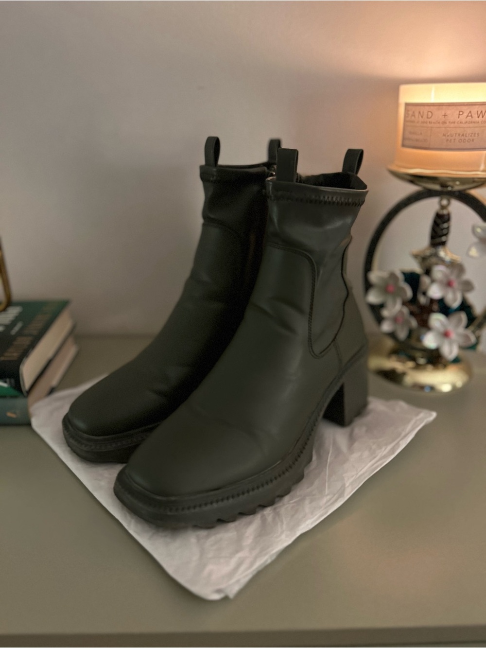 Chunky Heel Ankle Boots - Picture 1 of 5